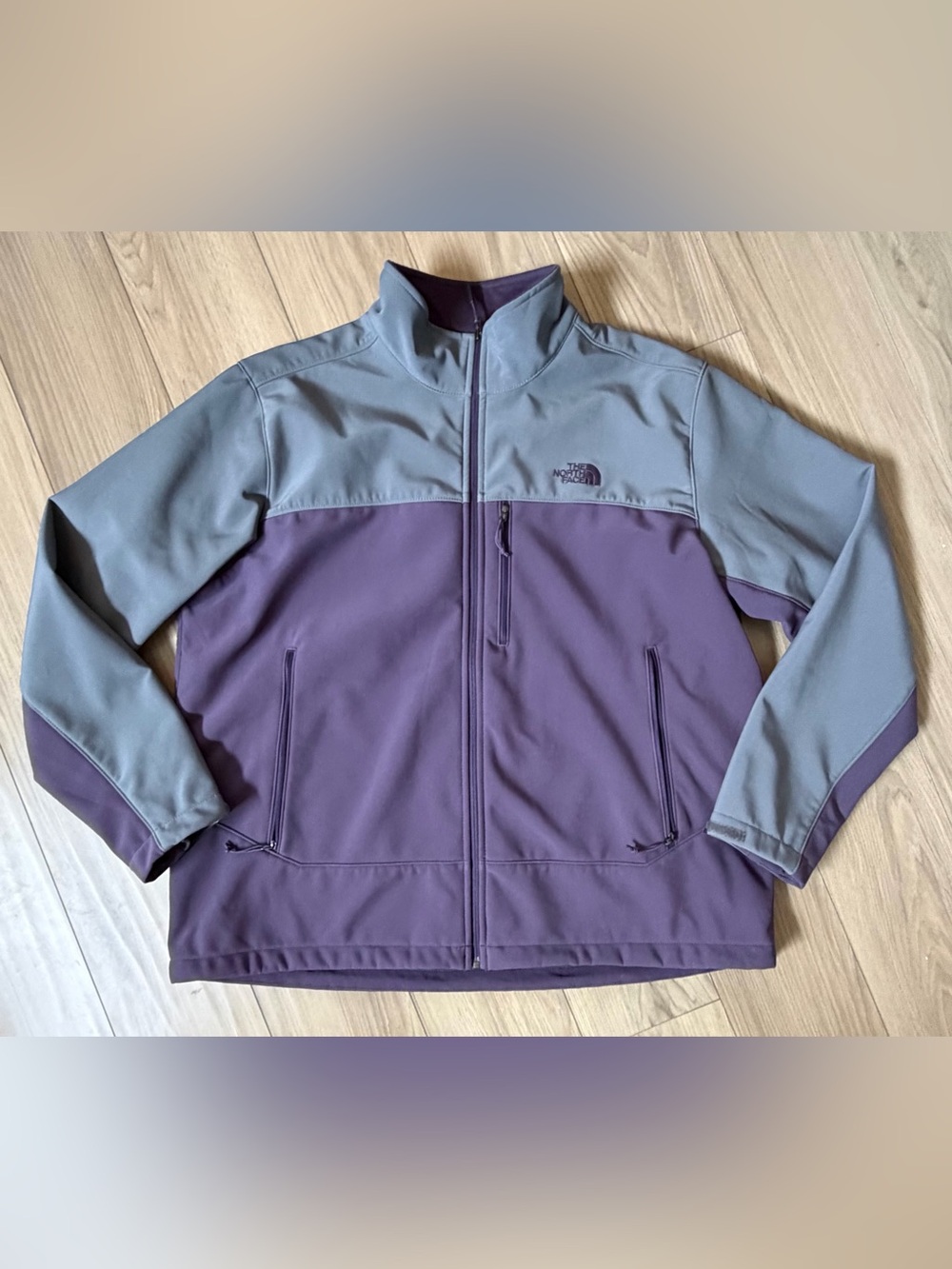 The North Face NF Mens Apex Bionic Softshell Jacket Gray Eggplant Purple XXL
